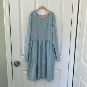 Lands’ End blue and white girls dress.